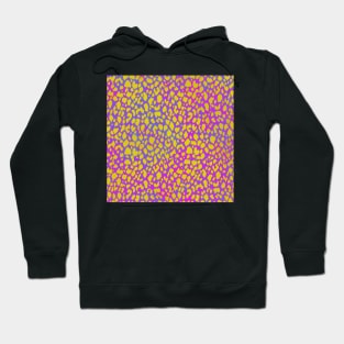 Yellow on Purple and Blue Animal Print Hoodie